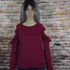 Cold Shoulder Ruffle Top